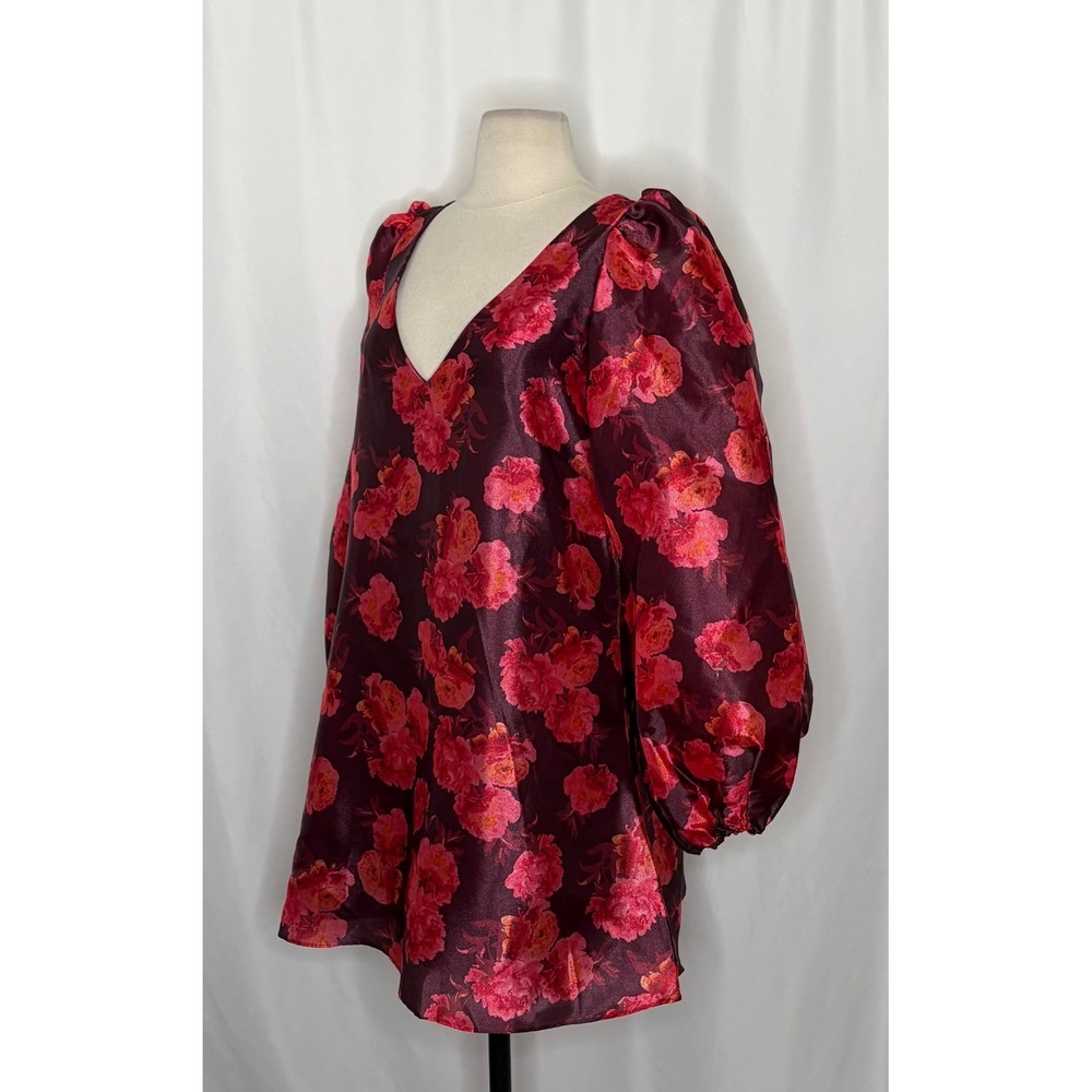 NWT!! Anthropologie BHLDN Aliana V Neck Floral Organza Mini Dress Large - Picture 6 of 16